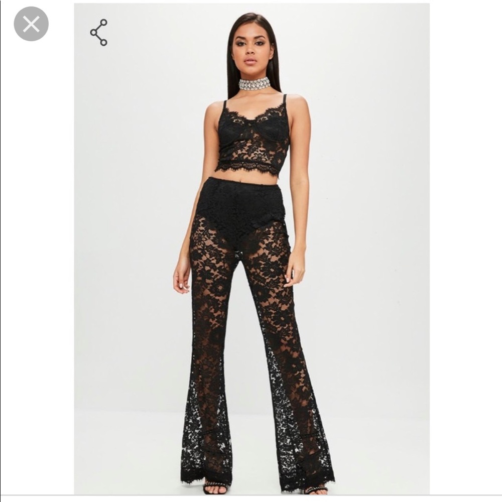 Carli Bybel x Missguided wide leg trousers